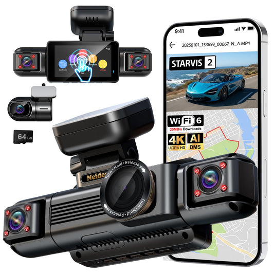 4K STARVIS 2 360° 4 Channel Dash Cam with AI Driver Monitoring