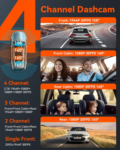 Vantrue N5 4 Channel 360° WiFi Dash Cam with STARVIS 2 & Night Vision