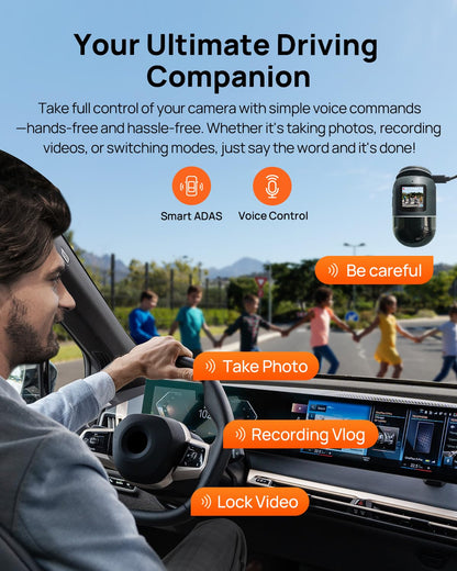 70mai 4K Dual Dash Cam with STARVIS 2, LTE & AI Motion Detection