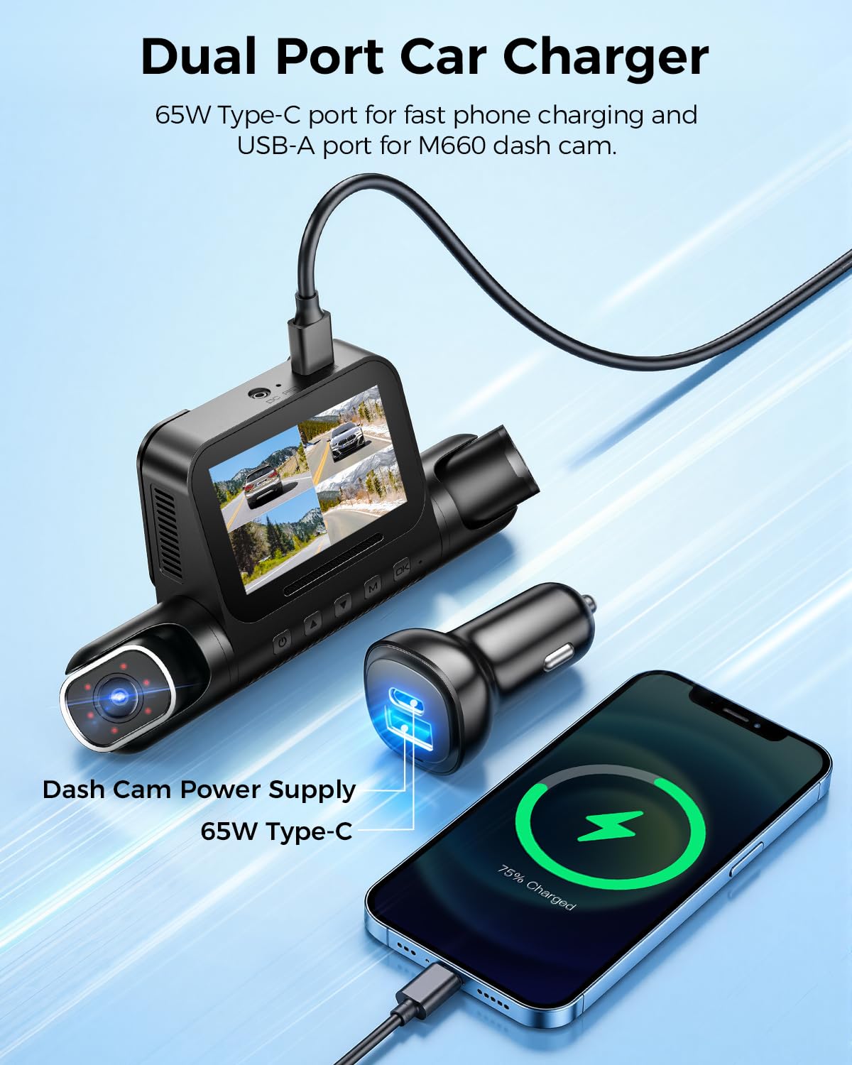 AZDOME 360° 4 Channel Dash Cam with 128GB Storage & Voice Control