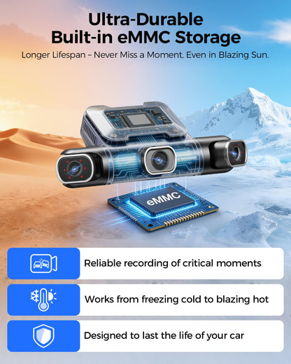 AZDOME 360° 4 Channel Dash Cam with 128GB Storage & Voice Control