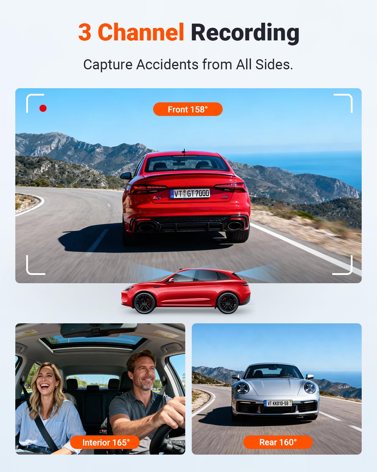 Vantrue N4S 3 Channel STARVIS 2 Dash Cam with PlatePix Technology