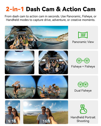Vantrue E360 ACE 585° All Channel Dash Cam with GPS & IR Night Vision
