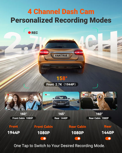 Vantrue N5S 4CH 360° Dash Cam with STARVIS 2 & Buffered Parking Mode