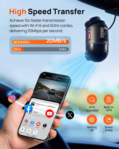70mai 4K Dual Dash Cam with STARVIS 2, LTE & AI Motion Detection