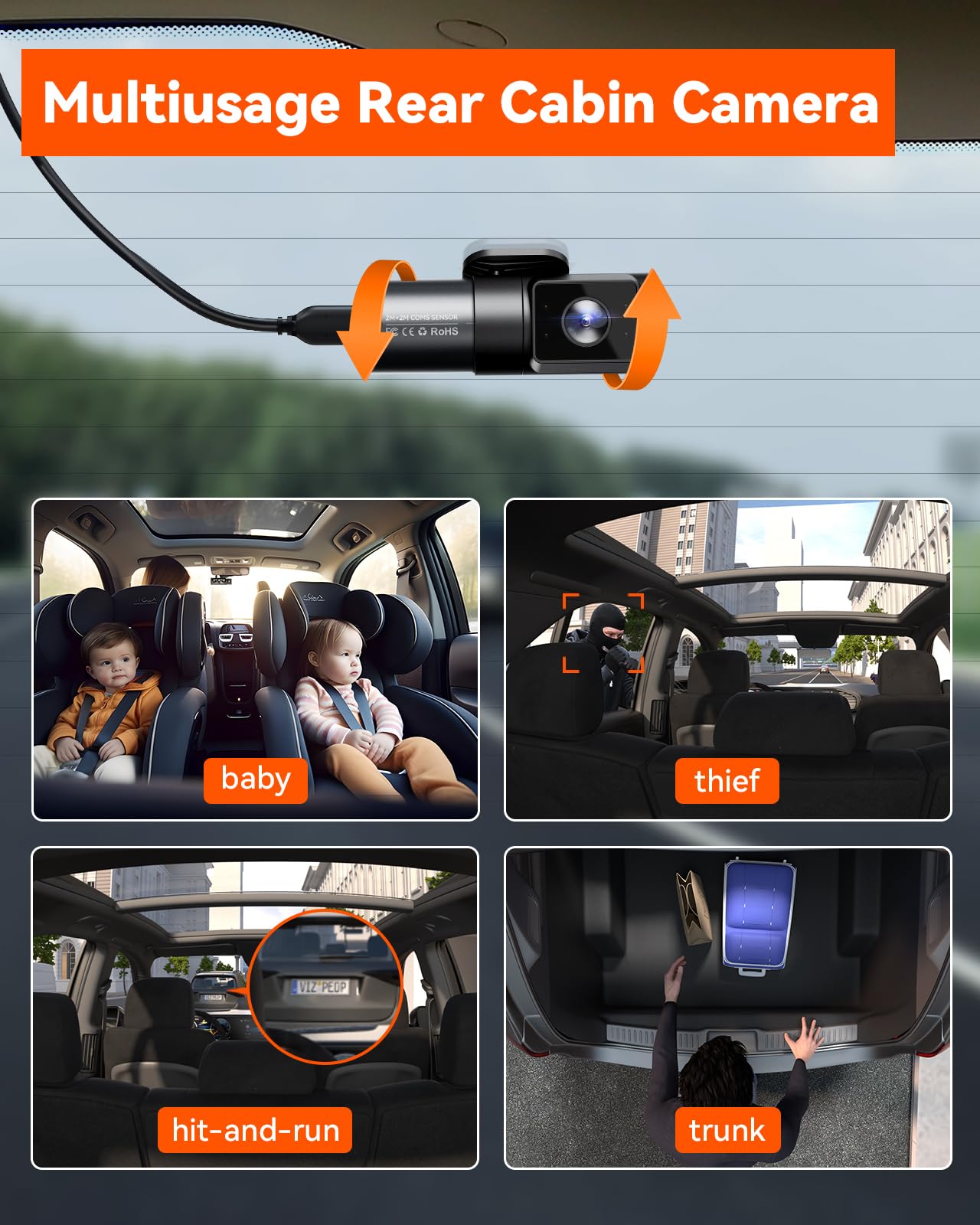 Vantrue N5 4 Channel 360° WiFi Dash Cam with STARVIS 2 & Night Vision