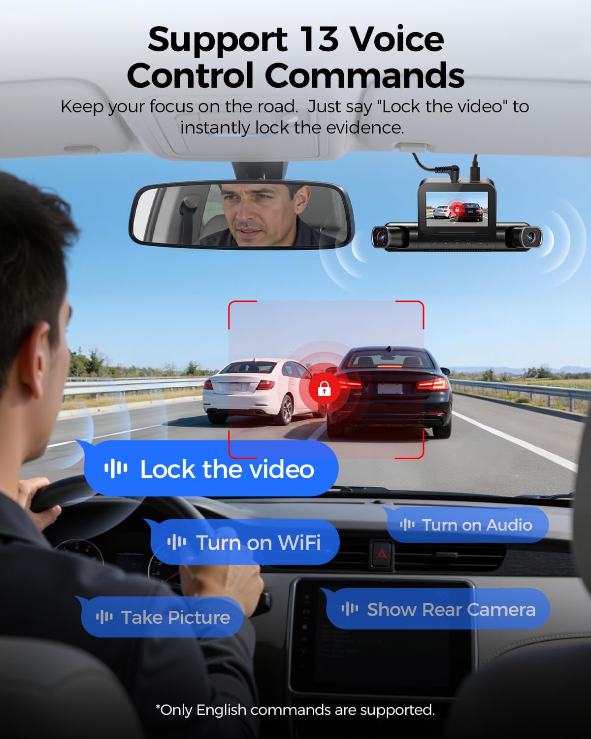 AZDOME 360° 4 Channel Dash Cam with 128GB Storage & Voice Control