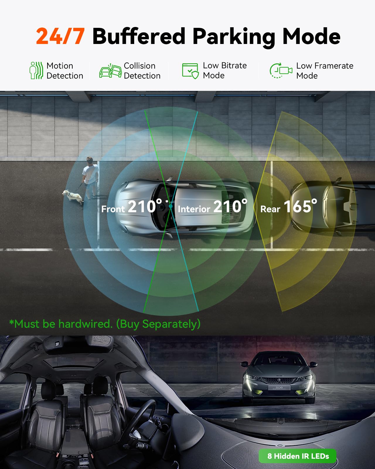 Vantrue E360 Plus 585° Dual STARVIS 2 Dash Camera with Touchscreen