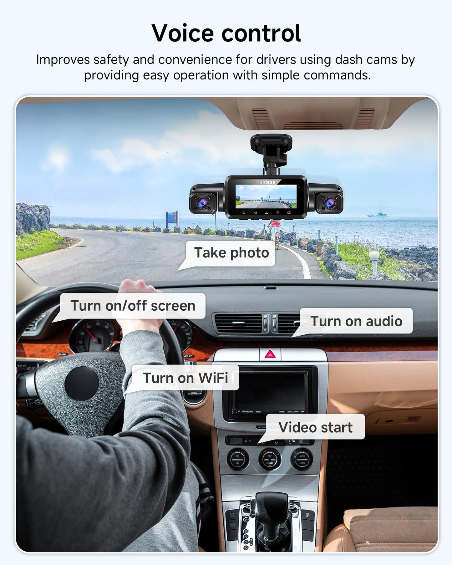 4K STARVIS 2 360° Car Dash Camera with AI Driver Assistance System