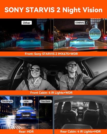 Vantrue N5 4 Channel 360° WiFi Dash Cam with STARVIS 2 & Night Vision