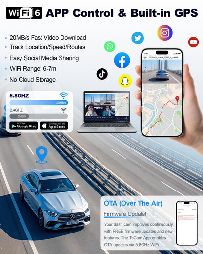 N300Pro 4K 360° Dash Cam with STARVIS 2 & AI Driver Monitor