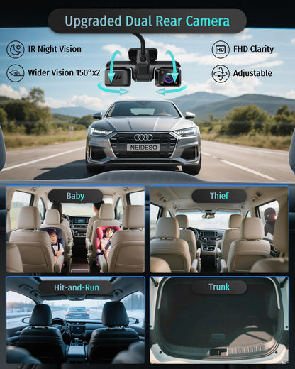 Neideso 5 Channel 360° Dash Cam with AI Fatigue Alert & HDR Vision