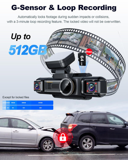 4K STARVIS 2 360° 4 Channel Dash Cam with AI Driver Monitoring
