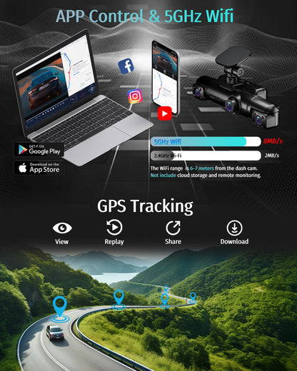 Neideso 5 Channel 360° Dash Cam with AI Fatigue Alert & HDR Vision
