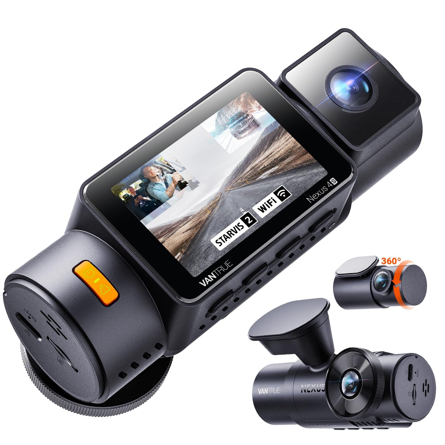 Vantrue N4S 3 Channel STARVIS 2 Dash Cam with PlatePix Technology